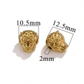 Golden cheetah head jewelry beads made of stainless steel for DIY bracelets 12.5mm - Leopard-Gold