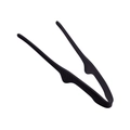 Ergonomic black silicone kitchen tongs with non-slip texture for BBQ and baking - Black
