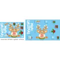 Christmas reindeer and snowflake window stickers set with Merry Christmas text layout - New Model 3-Red Reindeer