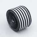 Nastro a righe bianco e nero classico con bordo metallico per fiocchi natalizi DIY - 5 cm di larghezza * 5 m di lunghezza / Strisce Bianche e Nere