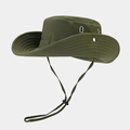 Cappello da sole outdoor verde militare con tesa larga, cordino regolabile e sfoghi - Verde Militare
