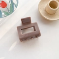 Square acetate hair claw clip with brown marble texture and glossy finish for women - 5cm / Brown
