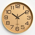 Orologio da parete moderno dorato da 12 pollici con quadrante albicocca e quarzo silente - Cornice Oro Quadrante Oro Lettere Nere