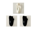 Breathable cotton invisible socks set in cream and black featuring green hello text - One Size / Cream and Black