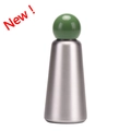 Thermos in acciaio inox grigio opaco con tappo sferico verde lime di tendenza - 500ml / Argento B