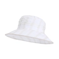 Damen Sonnenhut mit breiter Krempe und Falten in Weiß und Beige für UV-Schutz - Weiß