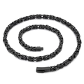 Collar bizantino para hombre 6mm en acero inoxidable negro con acabado mate industrial - 65cm / Negro