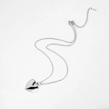 Collana con ciondolo a cuore apribile in argento lucido con catena regolabile - Ciondolo in acciaio inossidabile + catena a croce / Argento