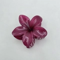 Deep purple plumeria hair claw clip with glossy finish for elegant tropical styling - Frangipani Claw Clip (Cross-border Edition) / 8cm / Grape Red