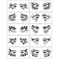 Halloween temporary eye tattoo stickers with diverse bat, spider web and gothic designs - Halloween Eye Corner Stickers Series D