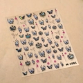 M-1081 dark style 3D butterfly nail stickers with laser effect and pink dot accents - 3D Aurora Butterfly Embossed Style (M-1081)