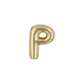 Polished 3D golden letter P charm for DIY jewelry bracelets and necklaces - Letter P / Gold
