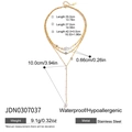 Diagrama técnico detallado de un collar en Y multicapa de acero inoxidable en oro de 18K - Estilo de Cuentas de Perlas en Capas (JDN0307037)