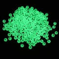 Green glowing luminous 7mm round beads with black letter J for DIY jewelry crafts - Letter J / Luminous Green