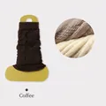 Jambières marron café en maille torsadée épaisse pour rester au chaud en hiver - Taille unique / Café