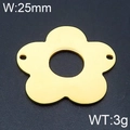 Golden five-petal flower stainless steel hollow charm pendant with 25mm width - Gold 25mm (KLJ6504-Z)