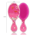 Pink cartoon flamingo hairbrush with colorful beads and Valentine's Day print - 03-Flamingo Balloon
