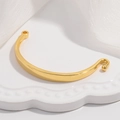 Connettore a tubo curvo in argento S925 dorato lucido per bracciali su vassoio - Oro