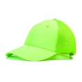 Fluorescent green breathable mesh trucker hat with solid front and curved visor brim - M (56-58cm) / 8-Green