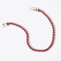 Sparkling silver tennis bracelet with red round-cut zircons and a secure fold-over clasp - Silver + Red Zircon (SAP965)