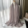 Elegant thin lotus pink wool scarf with fine white stripes and fringed edges - Lotus Pink Striped