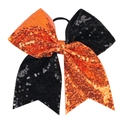 Détail du nœud papillon à paillettes orange et noir avec élastique haute résistance - Noir Orange