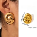 Gold Chunky Hoop Stud Earrings ZJGE0718