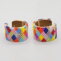 Rainbow Diamond Woven Earrings (MI-R23082601E)