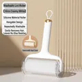 Wasbare siliconen pluizenroller in crèmewit met 10 cm breedte en gouden ophangring - Wasbaar siliconen model / Wit (Wasbaar)