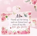 Pink puzzle piece acrylic plaque for Mom with floral patterns and butterflies decoration - Mom Floral Bokeh Style (Q64)