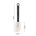 White silicone spatula with 16-inch long heat resistant handle for baking and cooking - 16 Inch Spatula / Black Handle