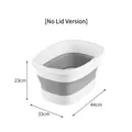 Collapsible foot bath basin in white and grey plastic without lid 44x33x23cm size - Grey (Large No Lid)