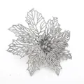 Silberne hohle Glitzer-Weihnachtssternblume mit Pailletten für die Weihnachtsdekoration - Silber