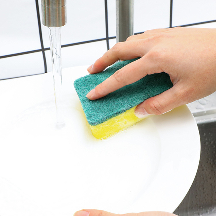 Double-Sided Kitchen Cleaning Sponge Scouring Pads High Density Magic Dishwashing Sponges For Pot Bowl Cleaning Stain Remover Household Tools