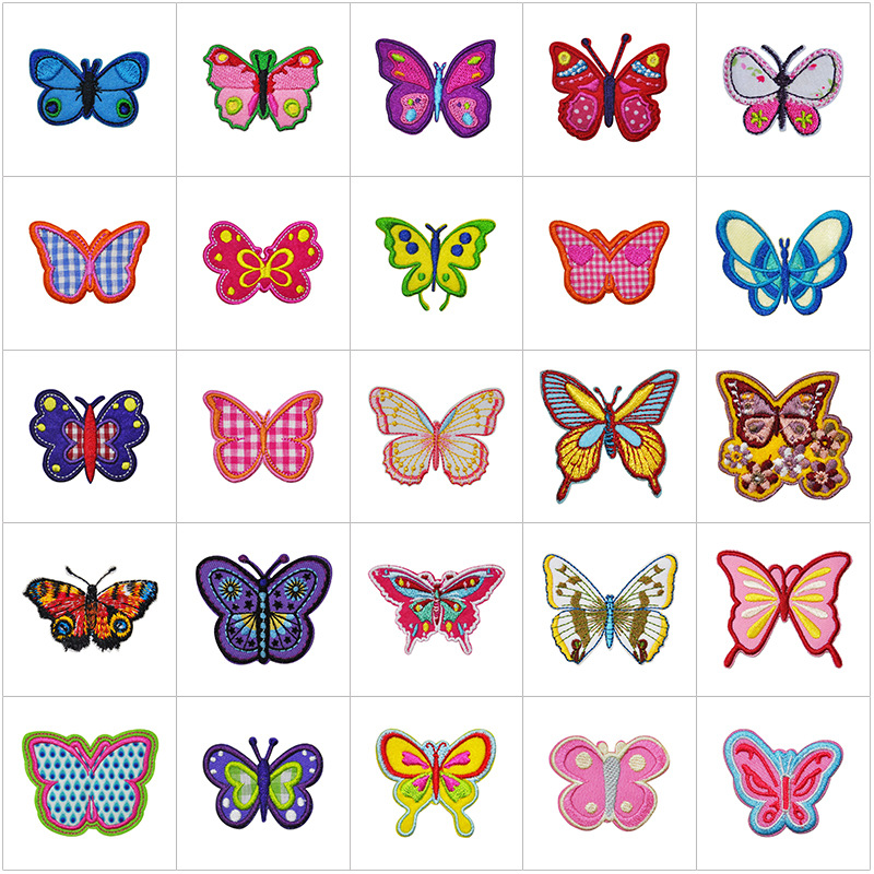 Exquisite Butterfly Embroidery Patches Polyester Applique Iron On Sew On Patches For Clothing DIY Decoration Accessory Embroidered Butterfly Motif For Backpack Jacket Jeans
