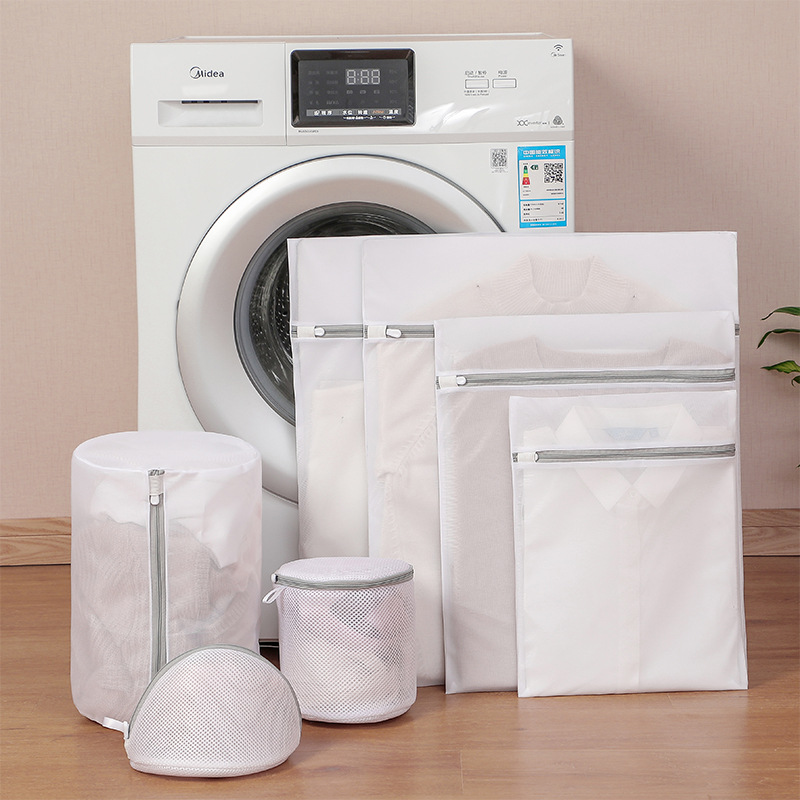 Thickened Polyester Mesh Laundry Bag Reusable Washing Machine Mesh Wash Bag For Delicate Underwear Bra Clothing Protection Travel Storage Organizer Set