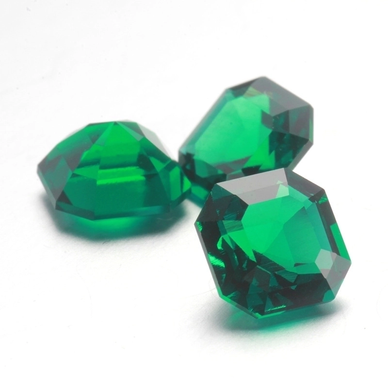 Luxury Hydrothermal Emerald Loose Stone Recycled Zambian Green Gemstone Asscher Octagon Cut For DIY Jewelry Making Rings Necklaces Wholesale