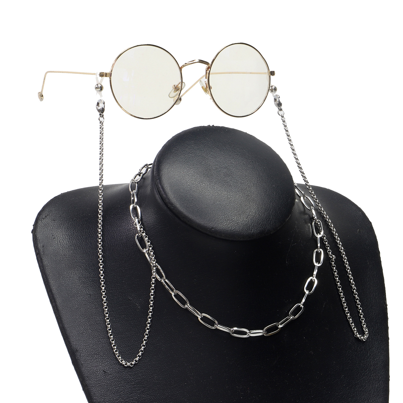 Stainless Steel Thick Link Sunglasses Chain For Women Men Fashion Non-slip Glasses Strap Holder Multifunctional Eyewear Lanyard Necklace Anti-lost Eyeglass String Holder