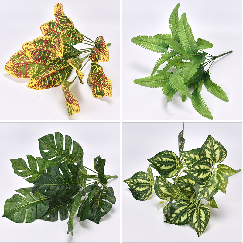 Artificial Greenery Potted Plants Plastic Fake Monstera Scindapsus Money Tree Realistic Faux Leaves For Home Office Indoor Tabletop Decor Modern Nordic Style Decorative Plants