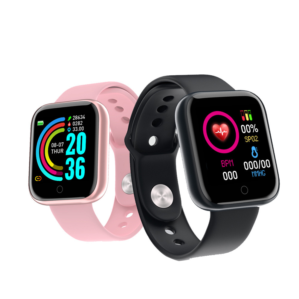 Y68 Smart Watch Heart Rate Blood Pressure Monitor Waterproof Fitness Tracker Sports Bracelet With Silicone Strap For Android iOS Men Women