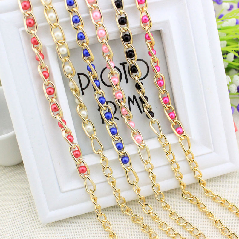 Women's Spring Summer Dress Decorated With Pearl Belt Versatile Metal Hook Slim Waist Chain Multiple Colors Available