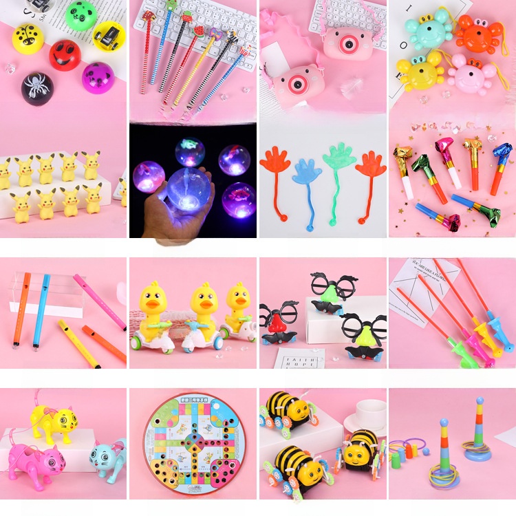 Mini Toy Assortment For Kids Party Favors Plastic Glow In Dark Pull Back Cars Whistles Stationery Small Gifts For School Kindergarten Street Promotion Street Prizes Random Mixed Styles