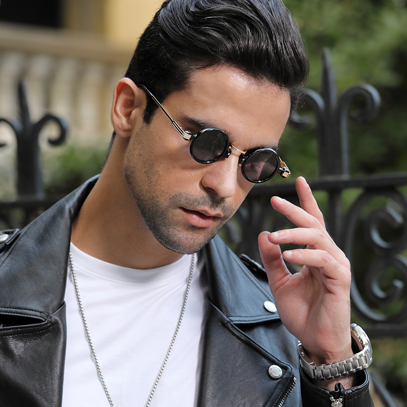 Wholesale Steampunk Retro Small Frame Metal Round Sunglasses For Men Women - Everful