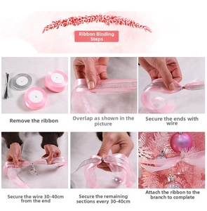 Schritt-für-Schritt-Anleitung zum Binden der rosa Weihnachtsschleifen mit Bindedraht
