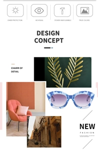 Detailed view of cat eye sunglasses featuring blue marble frames and purple gradient lenses