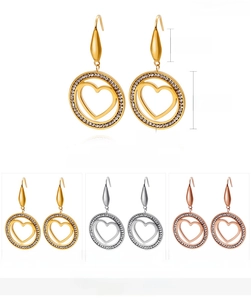 Guide des tailles pour boucles d'oreilles cœur serties de zircones avec placage en or 18 carats