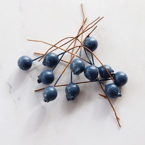 Artificial blueberry sprigs with frosted texture for home wedding decoration