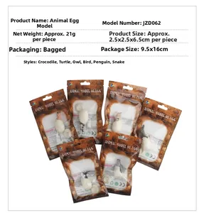 Detailed size chart of animal egg models including crocodile turtle owl bird penguin snake