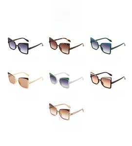 Grid view of butterfly sunglasses in seven colors including leopard and gradient lenses