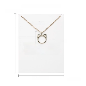 Detailed size specifications for minimalist cat ear pendant necklace with 53cm chain